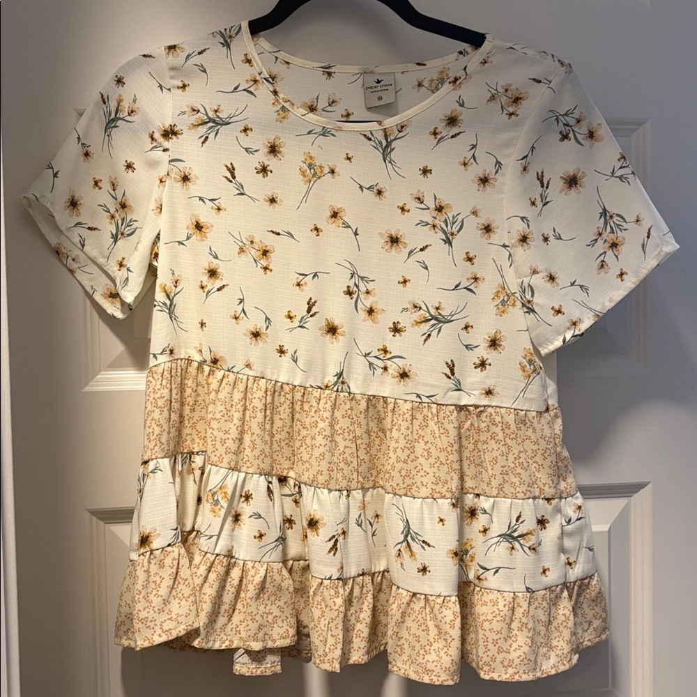 Paper Crane Cream Floral Blouse
